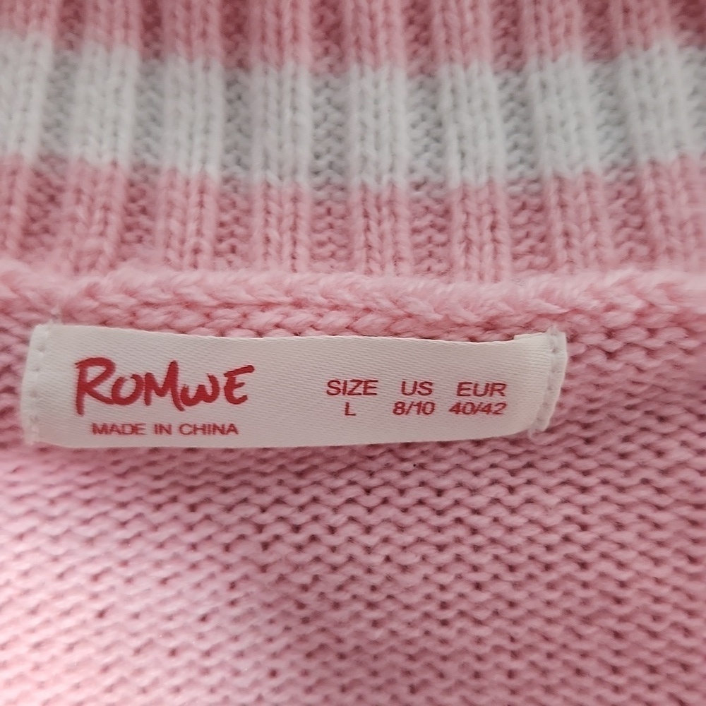 Rumwe Sweater Womens Size 8 To 10 Bunny Vest Pullover Light Pink White - Picture 2 of 8